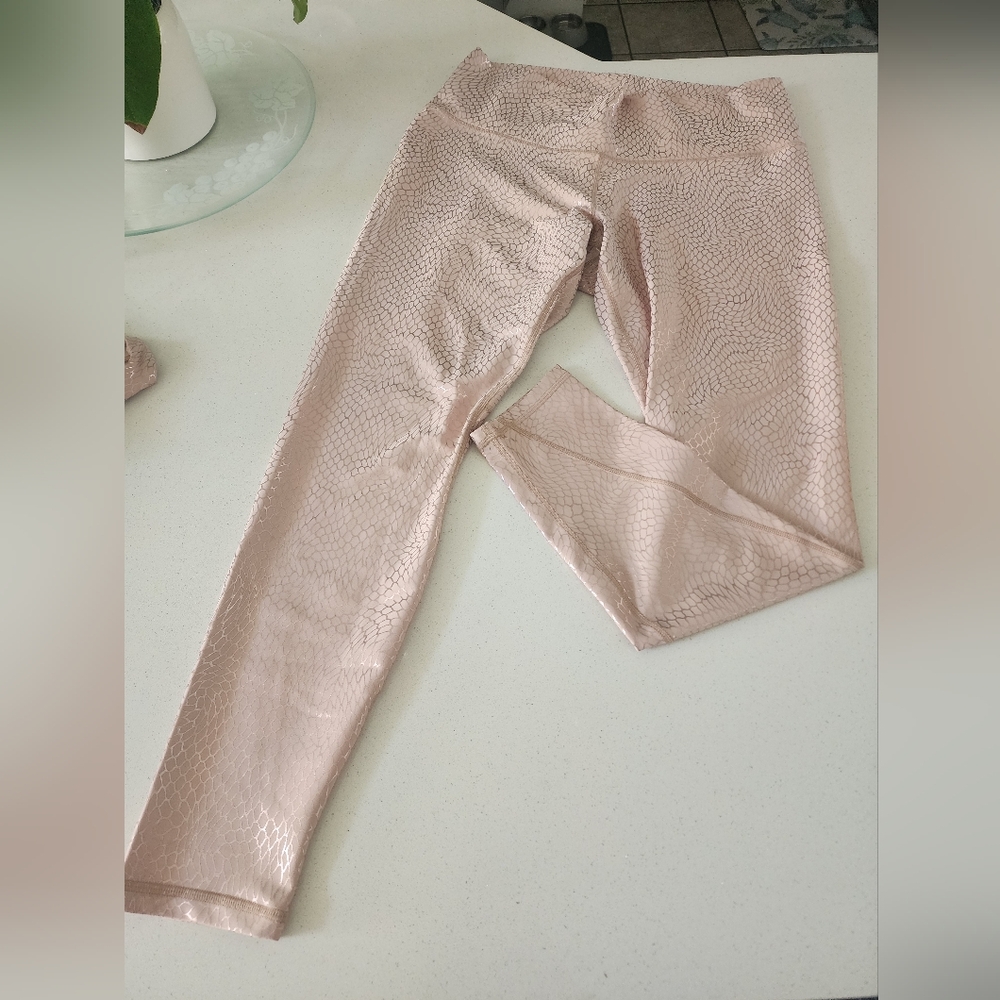 Fabletics Blush Metallic Snake Print Leggings